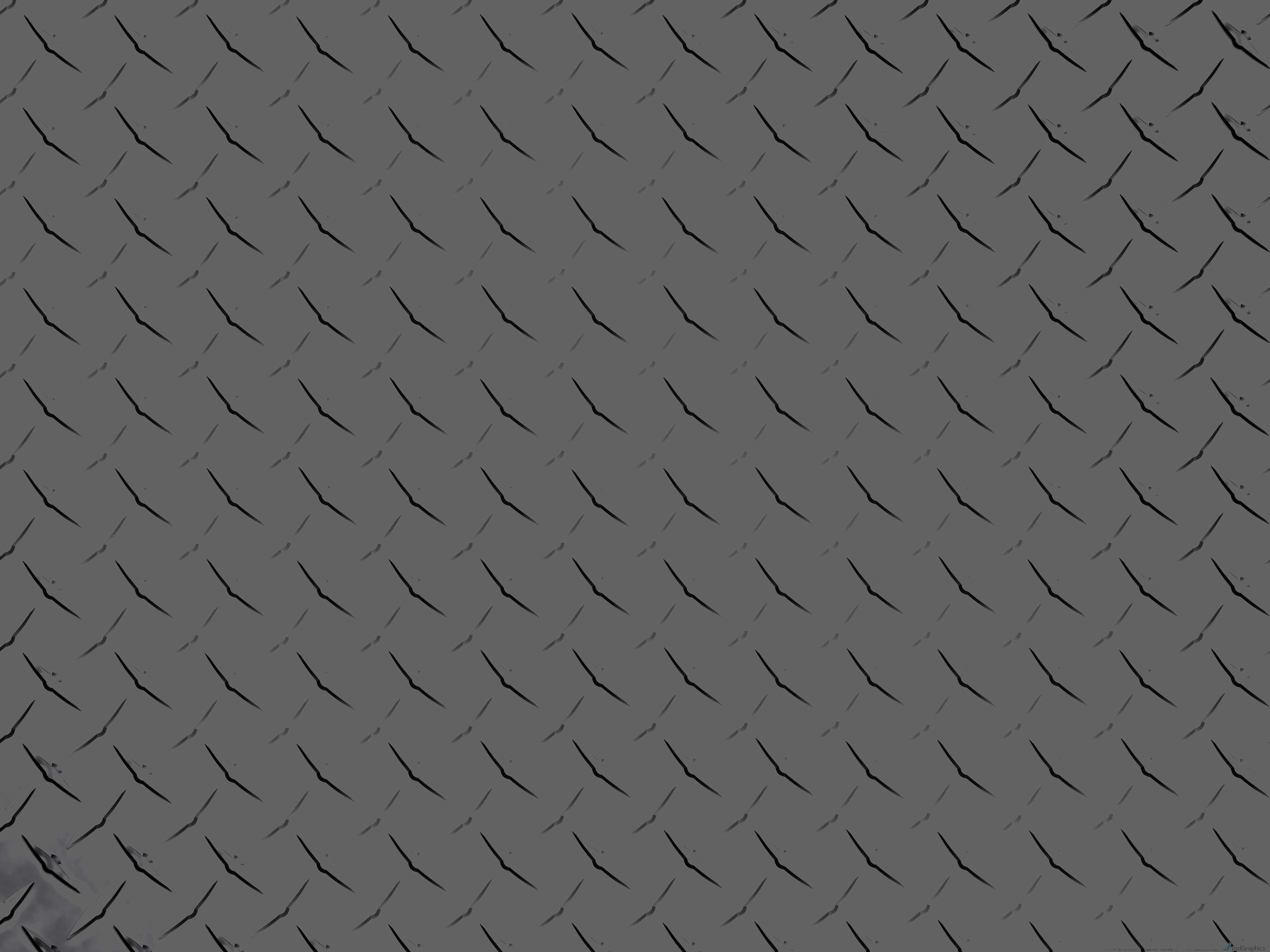 A gray diamond plate background with a black line.